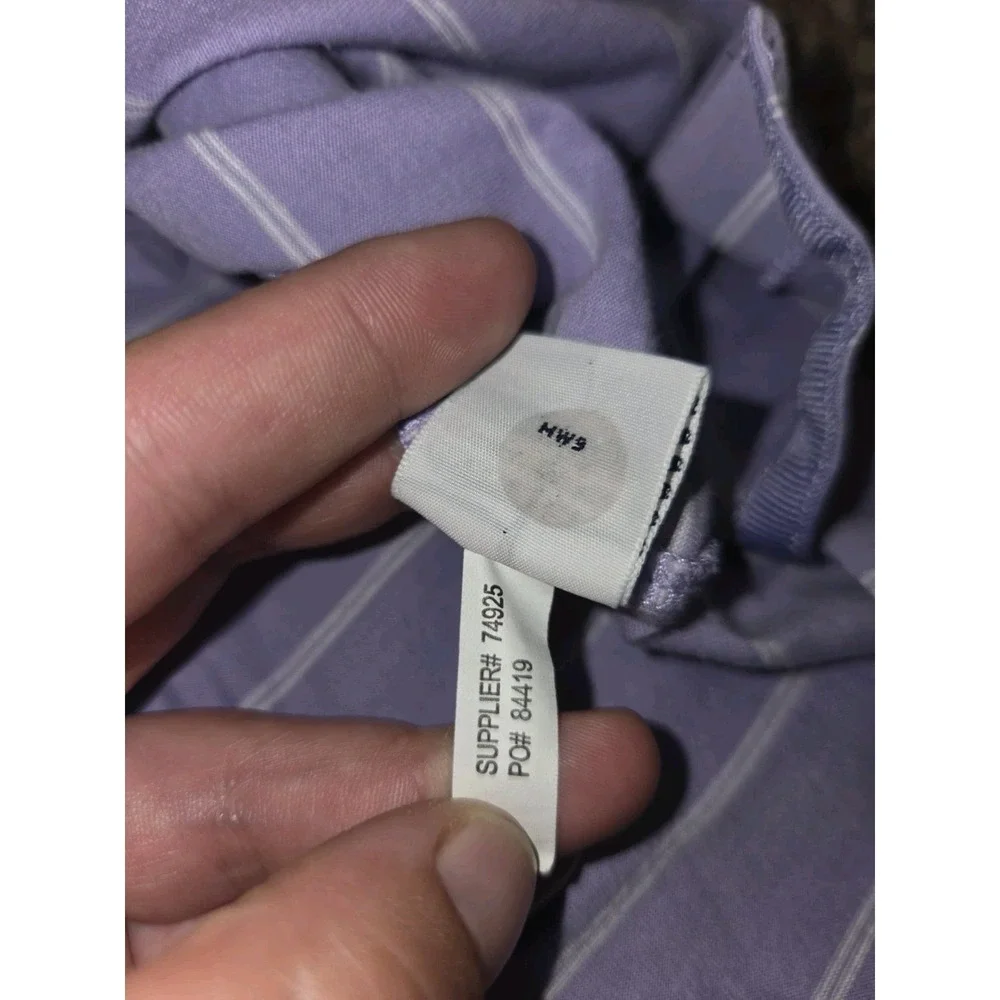 Vintage Polo Ralph Lauren Mens XL Purple Fine Stripe Pima Cotton Top Peru